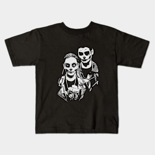 Demon boy and demon girl Halloween spooky romance Kids T-Shirt